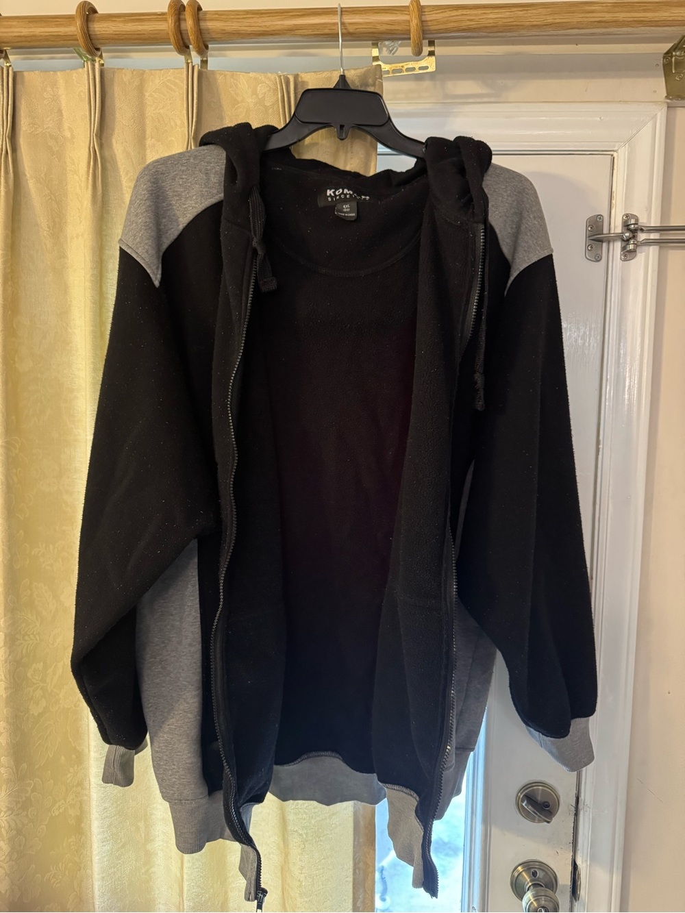 Big and TallBlack & Gray Zip-Up Hoodie